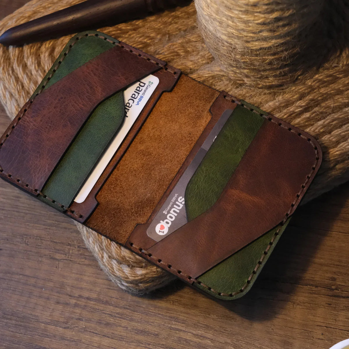 Portefeuille Compact en Cuir