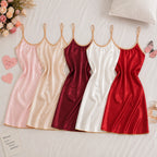 Collection Satin Élégance – Pack de 5 Chemises de Nuit