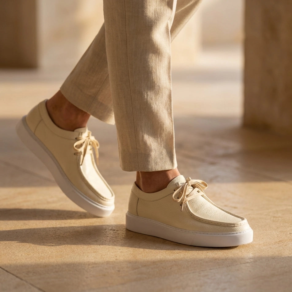 Derby Premium en cuir grainé